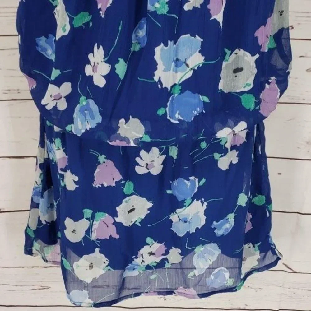 Children’s Place Girls Blue Floral Easter Sleeveless Dress Size 14‎